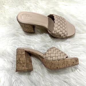 Shu Shop Gladys Woven Cork Platform Block Heel Sandal 8.5